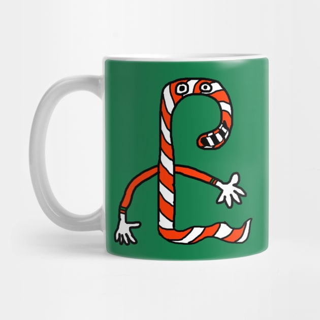 Christmas Candy Cane Worm by Creatifly Graphic Tees